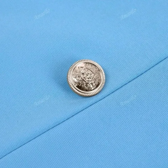 Women's Blue Blazer and Pants Set - Picture 4 of 6